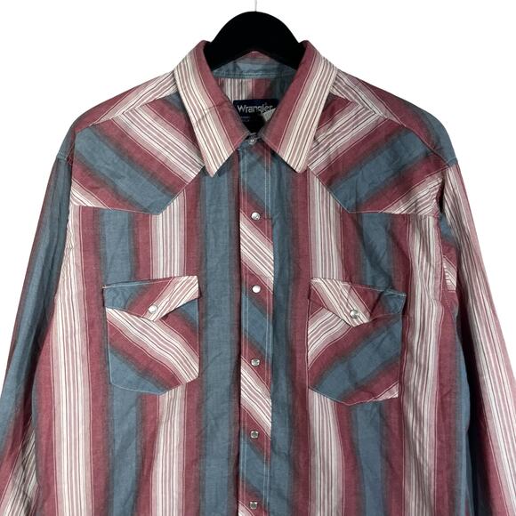 Wrangler Cowboy Cut Striped Long Sleeve Button Down - Picture 2 of 8